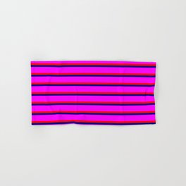[ Thumbnail: Blue, Fuchsia, and Red Lines Pattern Hand & Bath Towel ]