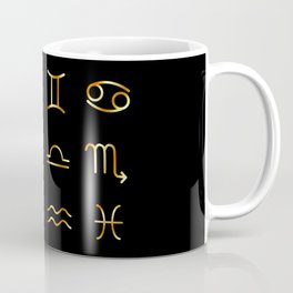 Zodiac constellations symbols in gold Mug