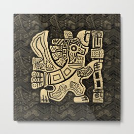 Aztec Eagle Warrior Metal Print