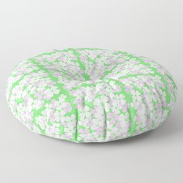 Retro Desert Flowers Pink On Green Floor Pillow