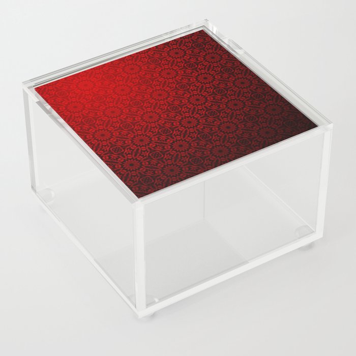 Dark Red Pattern Acrylic Box