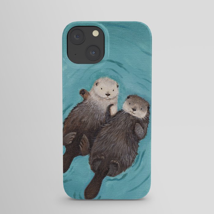 Otterly Romantic - Otters Holding Hands iPhone Case