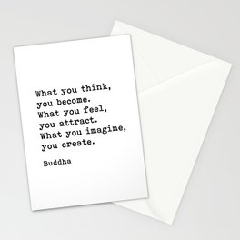 What You Think You Become, Buddha, Motivational Quote Stationery Card