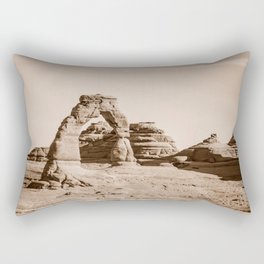 Desert, National Park, Arizona, Desert Landscape, Sepia Rectangular Pillow