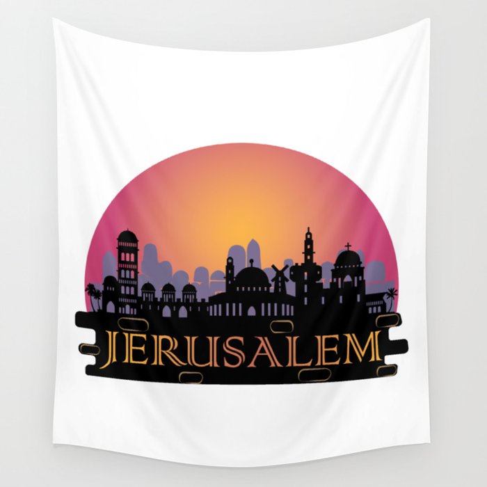 Jerusalem Old City Skyline - Israel Travel Wall Tapestry