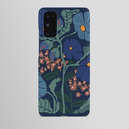 Klimt flower dark blue Android Case