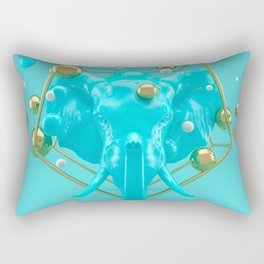 Elephant in turquoise - Animal Display 3D series Rectangular Pillow
