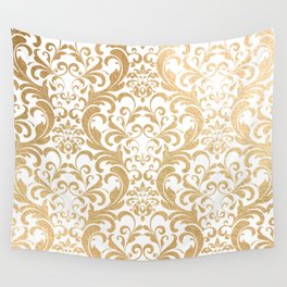 Gold swirls damask #2 Wall Tapestry