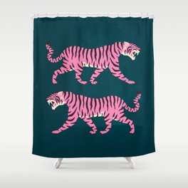Fierce: Night Race Pink Tiger Edition Shower Curtain