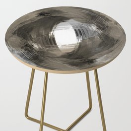 Beige and Grey Modern Abstract Brushstroke Painting Vortex Side Table