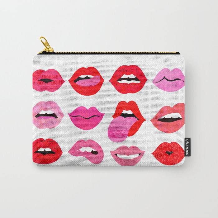 Lips of Love Carry-All Pouch | Drawing, Lips, Mouth, Lips-illustration, Lipstick, Makeup, Collage, Collage-illustration, Valentines-day, Valentines