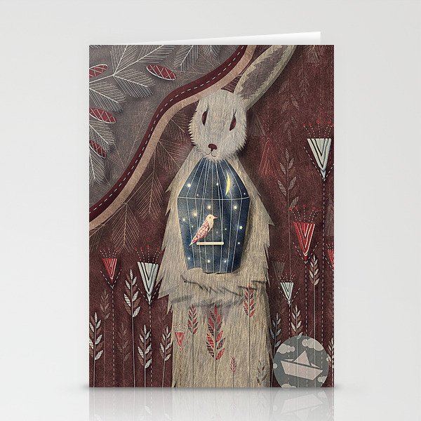 Chaising rabbit Stationery Cards