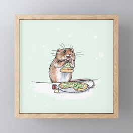 Pizza Mouse, Christmas Edition Framed Mini Art Print
