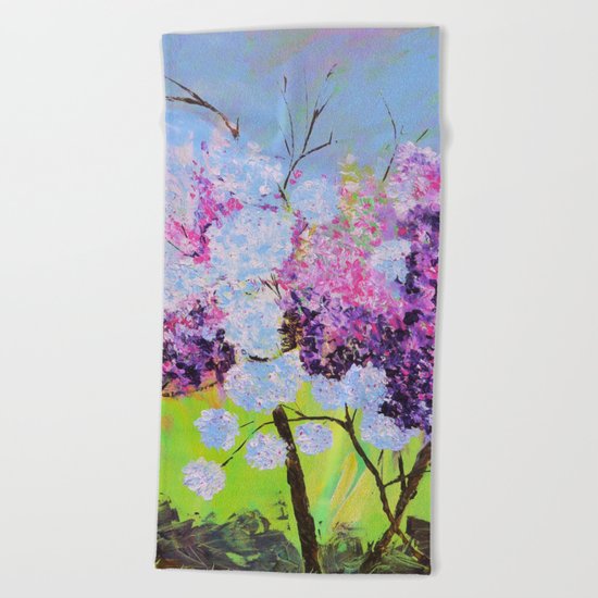 lilac painted Beach Towel