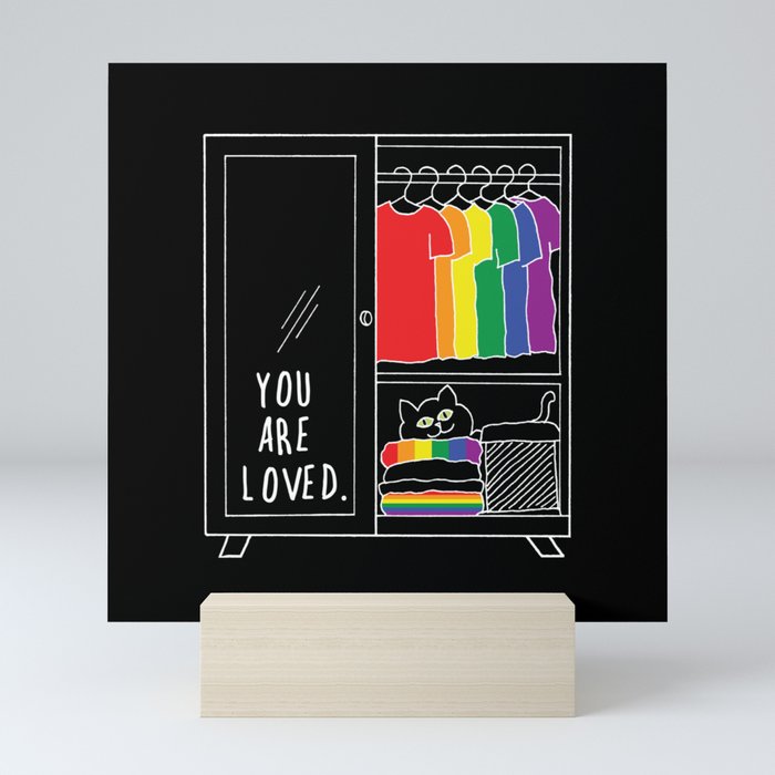 Closet Black Pride Cat Mini Art Print