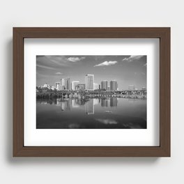 Richmond Virginia skyline in black and white Recessed Framed Print