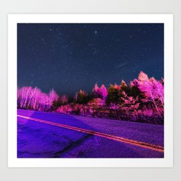 Emergency Skies Art Print | Space, Sky, Color, Stars, Shaunlowe, Photo, Pink, Blue, Purple, Constellation 