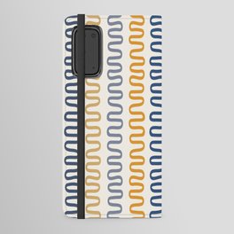Abstract Shapes 231 in Gold Nautical Blue Shades (Snake Pattern Abstraction) Android Wallet Case