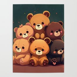 cute bear all together Poster