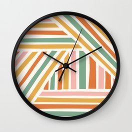 Abstract Shapes 247 in Retro Tones Wall Clock
