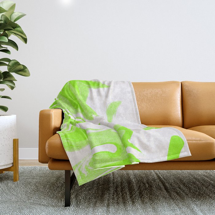 Green Wave Grunge Throw Blanket