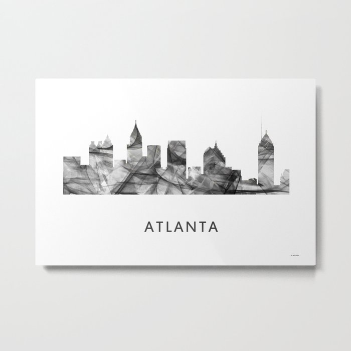 Atlanta, Georgia Skyline WB BW Metal Print