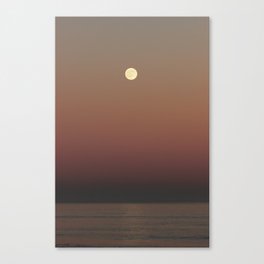 Full Moon Rising Above the Sea Canvas Print