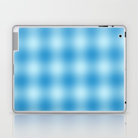Trippy Blue Gradient Checkerboard Gingham Pattern Laptop & iPad Skin