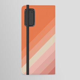 Pink and orange retro diagonal stripes Android Wallet Case