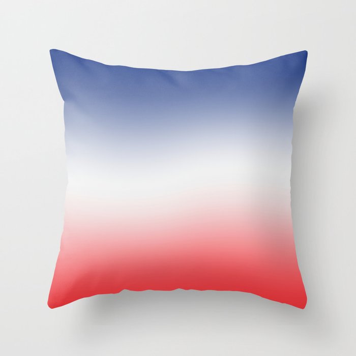 RED WHITE & BLUE COLORS GRADIENT Throw Pillow