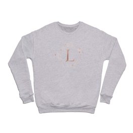 Letter L Rose Gold Pink Initial Monogram Crewneck Sweatshirt
