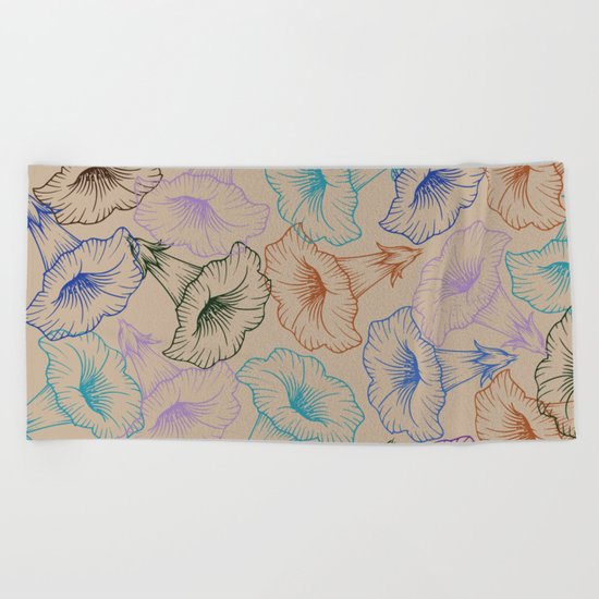 floral pattern 1 Beach Towel