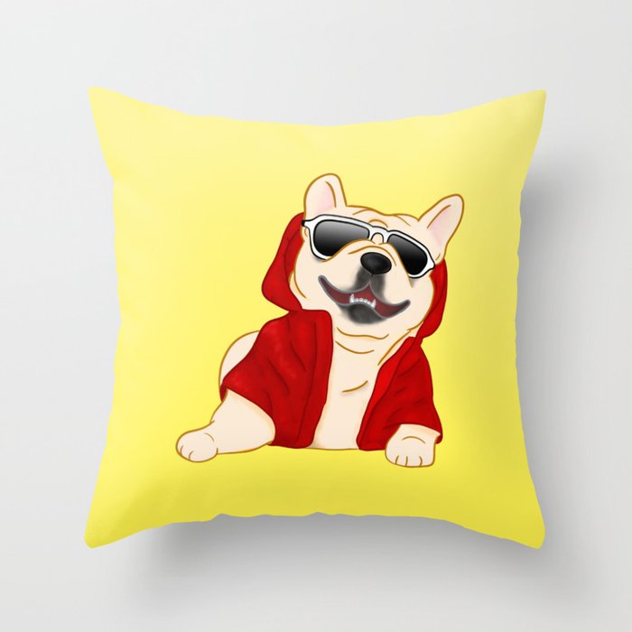 Stylin French Bulldog Throw Pillow