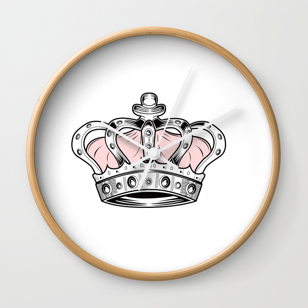 Crown Pink Wall Clock By Adamzworld Society6