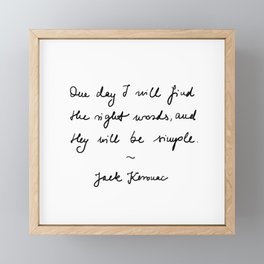 jack kerouac - the dharma bums - quote Framed Mini Art Print