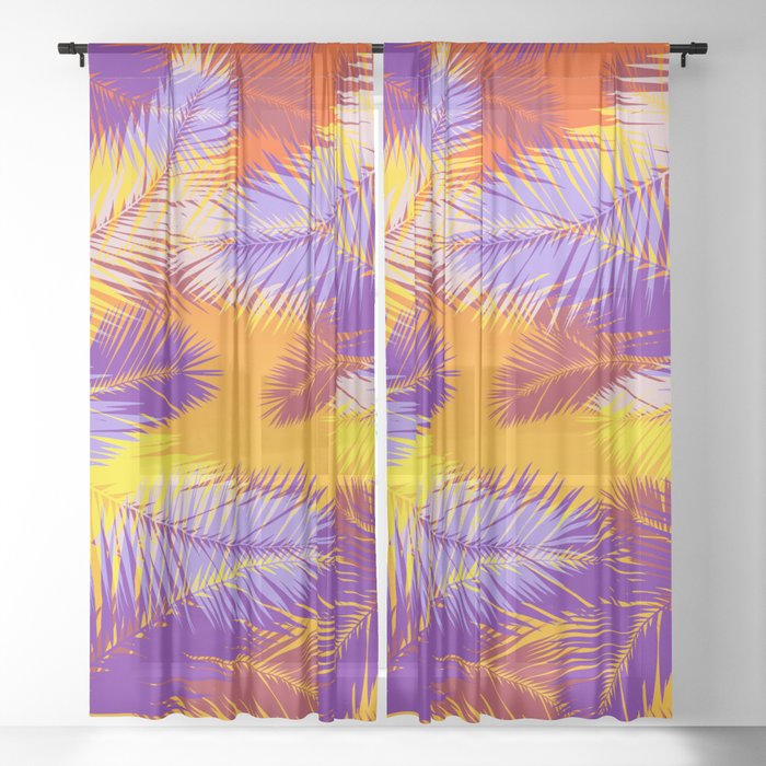 Tropical Sunset Sheer Curtain