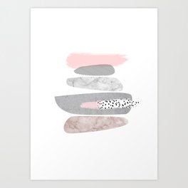 Marble stripes Art Print