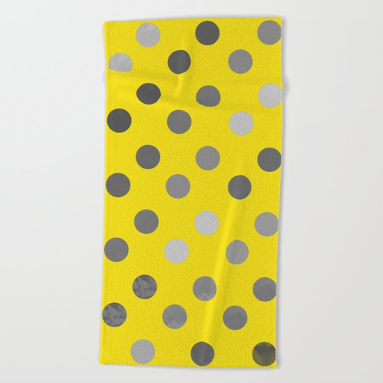 Polka Proton Yellow Beach Towel
