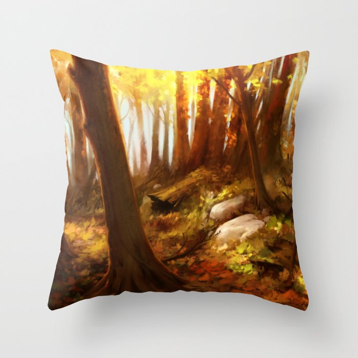 Autumn forest Throw Pillow