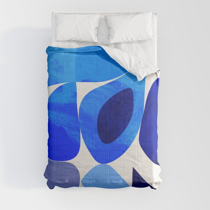 mid century modern organic blue 2 Comforter