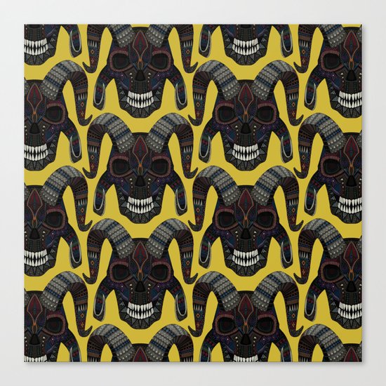 demon skull ochre Canvas Print