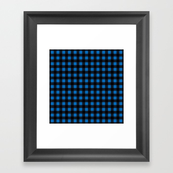 Blue Gingham - 25 Framed Art Print