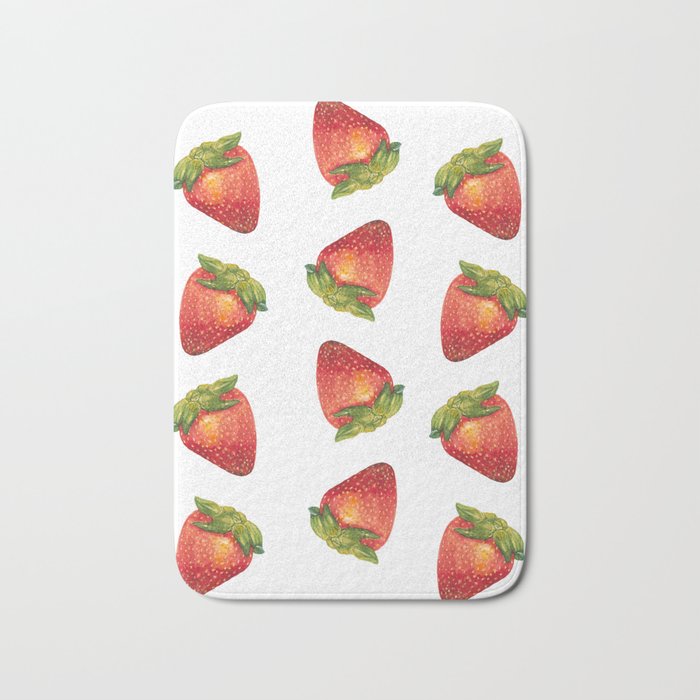Dancing Strawberries Bath Mat
