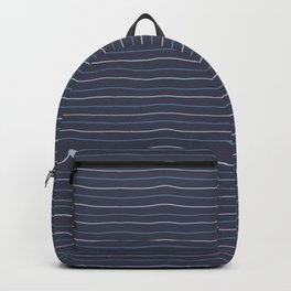 Shades of Blue Waves Pattern Backpack