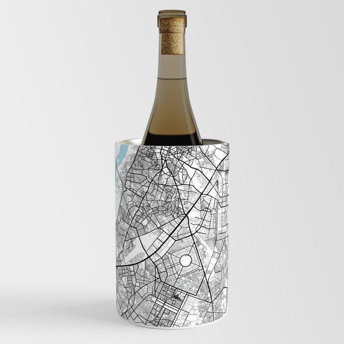 Lahore City Map of Punjab, Pakistan Circle Wine Chiller by deMAP