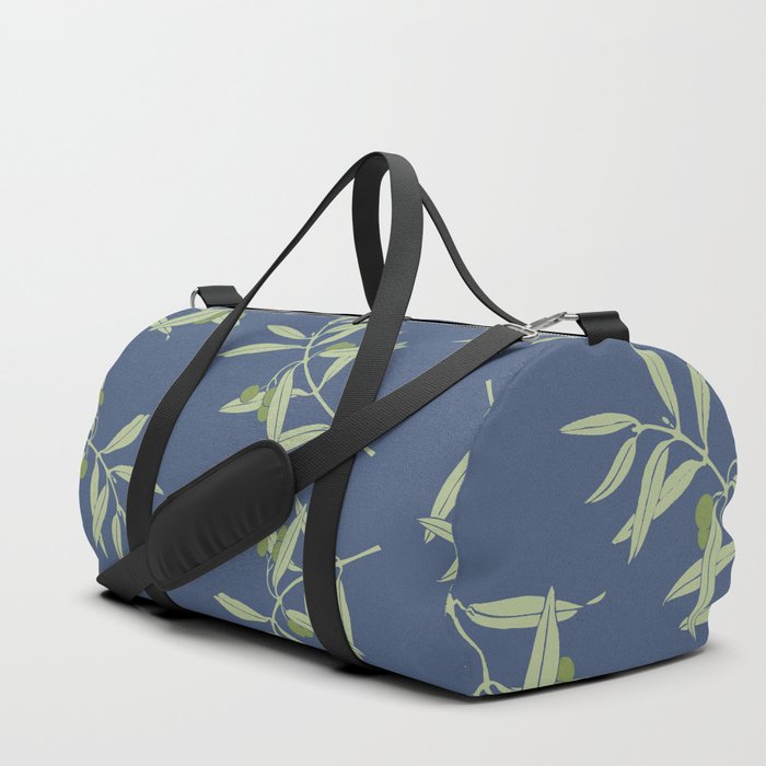Olive Branch pattern Design - blue Duffle Bag