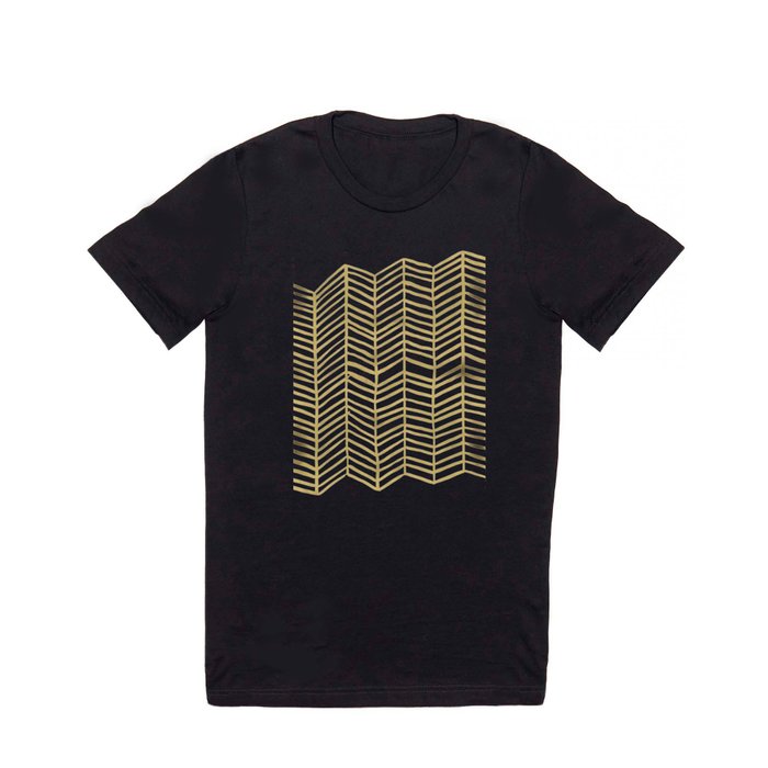 Gold Herringbone T Shirt