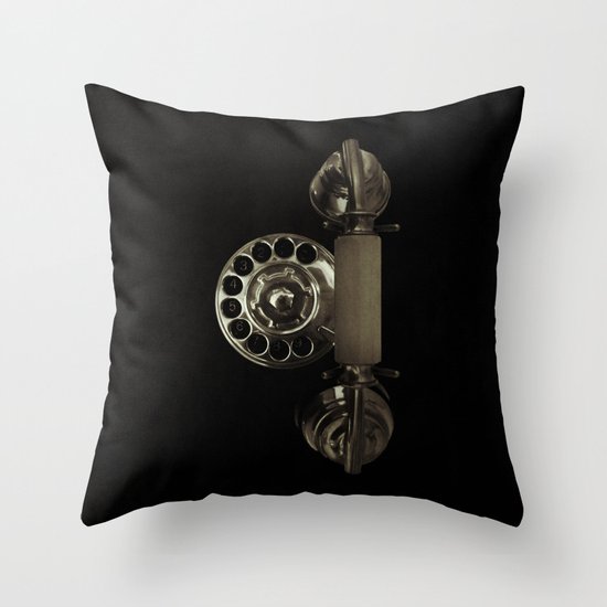 Old rotary dial phone Throw Pillow