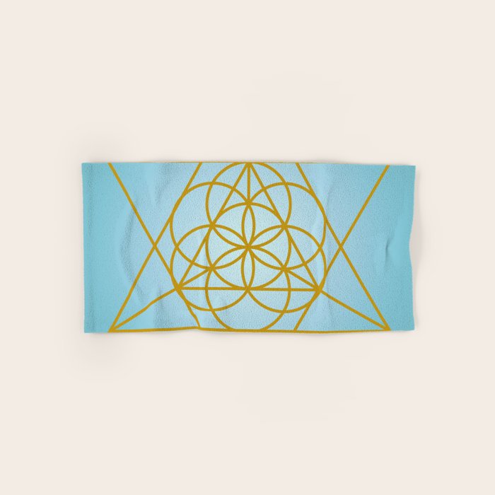 Golden Goodness Triangle Dance Sacred Geometry Abstract Design Hand Bath Towel By Machmigo