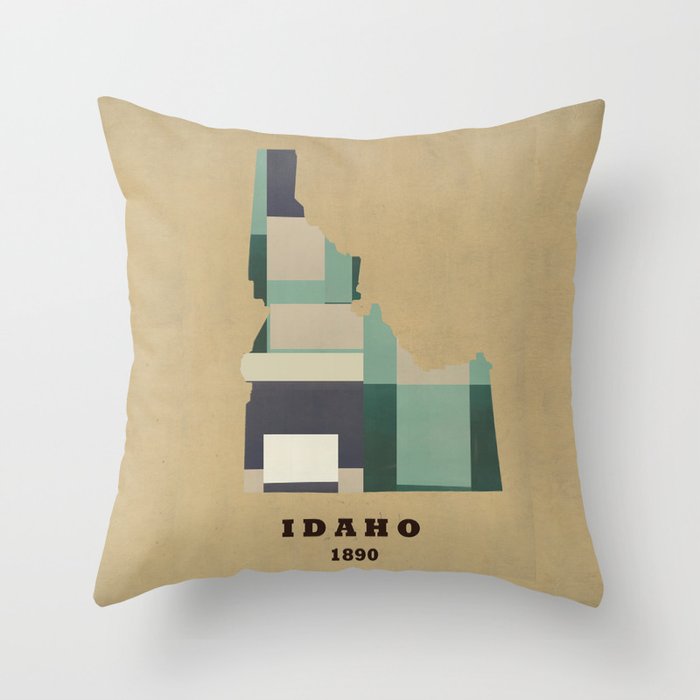 Idaho state map Throw Pillow